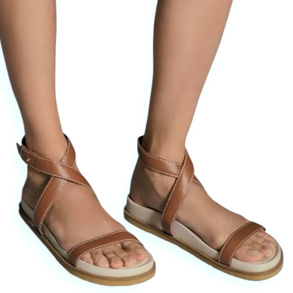 MATISSE Naomi Sandals Black Leather Ankle‎ Strap Women Sz 9 Strappy Minimalist